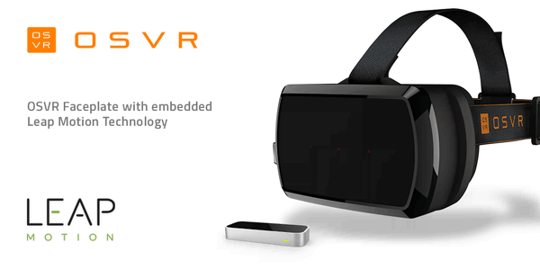 The new OSVR HDK with the optional Leap Motion faceplate. Photo: OSVR